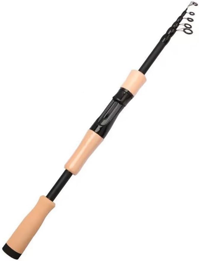 Telescopic Carbon Fishing Rod for Trout and Bass, 1.5M2.4M Portable Lure Pole with Handle, Sensitive Metal Joint Design
