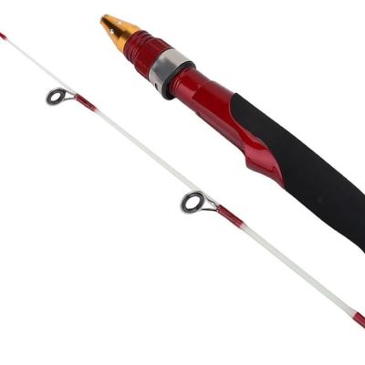 Outdoor Ice Fishing Rod  Lightweight 2Sections Fiberglass Pole with  Handle for Winter Shrimp & Sea Fishing (19.69in Total Length)‌