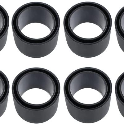 8 Pcs Black Rubber Fishing Rod Holder Tube Insert Protector, Fit 2" Tube(50mm to 51mm)
