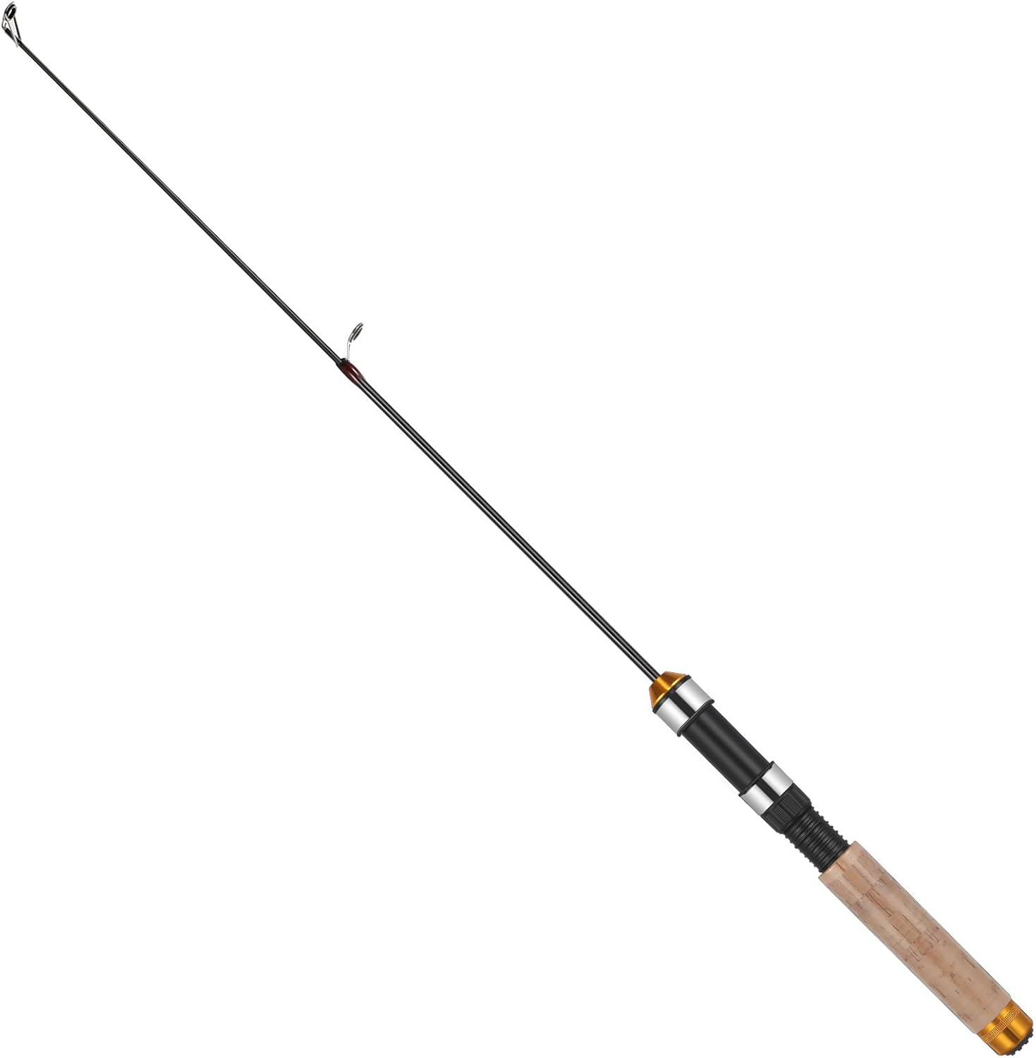 Telescopic Fishing Rod, 10.4"25.19" Small Portable Travel Ice Fishing Pole Tool with Cork Handle for Saltwater and Freshwater, Outdoor to Fish