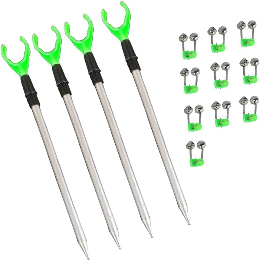4Pack Telescopic Fishing Rod Holders for Ground Fishing Rod Holders Stand Fishing Pole Rack for Bank