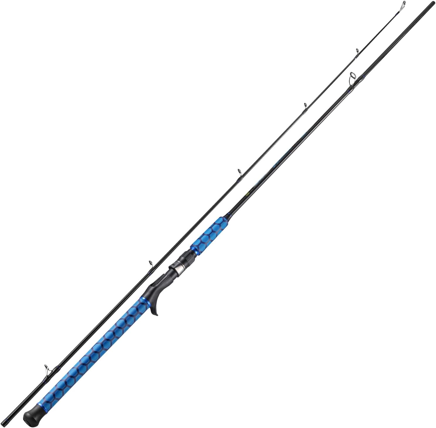 Spinning & Casting Fishing Rods, 2Piece Strong Carbon&Glass Composite Trolling Rod Offshore Surf Pole for Bass, Trout, Panfish, Catfish
