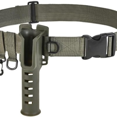 Fishing Rod Waist Belt Holder – Adjustable Nylon Wading Belt with Pole Holder for Surf, Kayak and Fly Fishing