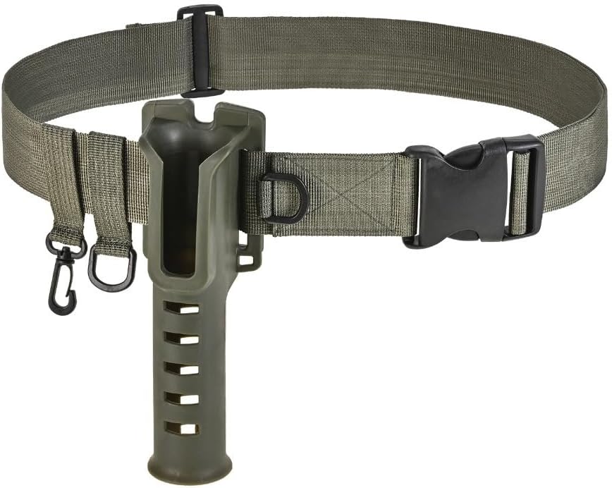 Fishing Rod Waist Belt Holder – Adjustable Nylon Wading Belt with Pole Holder for Surf, Kayak and Fly Fishing