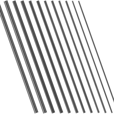 12 Pack Solid Carbon Fiber Rod Inserts, Fishing Rod Tip Repair Kit, 10 Cm Blanks in 6 Sizes (0. 35/0. 30/0. 25/0. 20/0. 15/0. 10 Cm), Black, for Freshwater & Saltwater Pole Repair