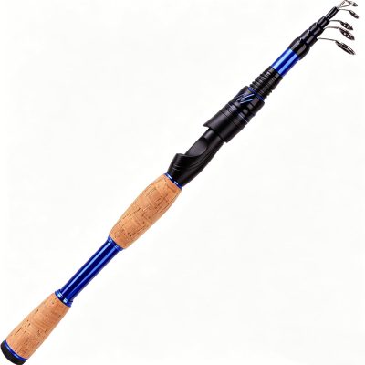 Portable Fishing Rods,Telescopic Spinning Rod with 24T Carbon Blanks & Solid Carbon Tip, Cork Handle Collapsible Rods, Easy to Travel