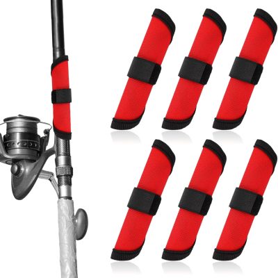 Lure Wrap, 5.9 Inch Fishing Lure Covers Bait Gloves Fish Hook Storage Protectors Pole Sleeve Guard for Fishing Rod to Keep Fishermen Safe (6, Red)