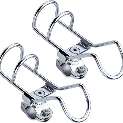 Fishing Rod Holder 316 Stainless Steel Rod Holder for Boat, 360° Adjustable Clamp On for 1" 1‑1/4" (25/32mm) Rail, Heavy Duty Rail Mount for Boat Yacht Kayak（2Pcs）