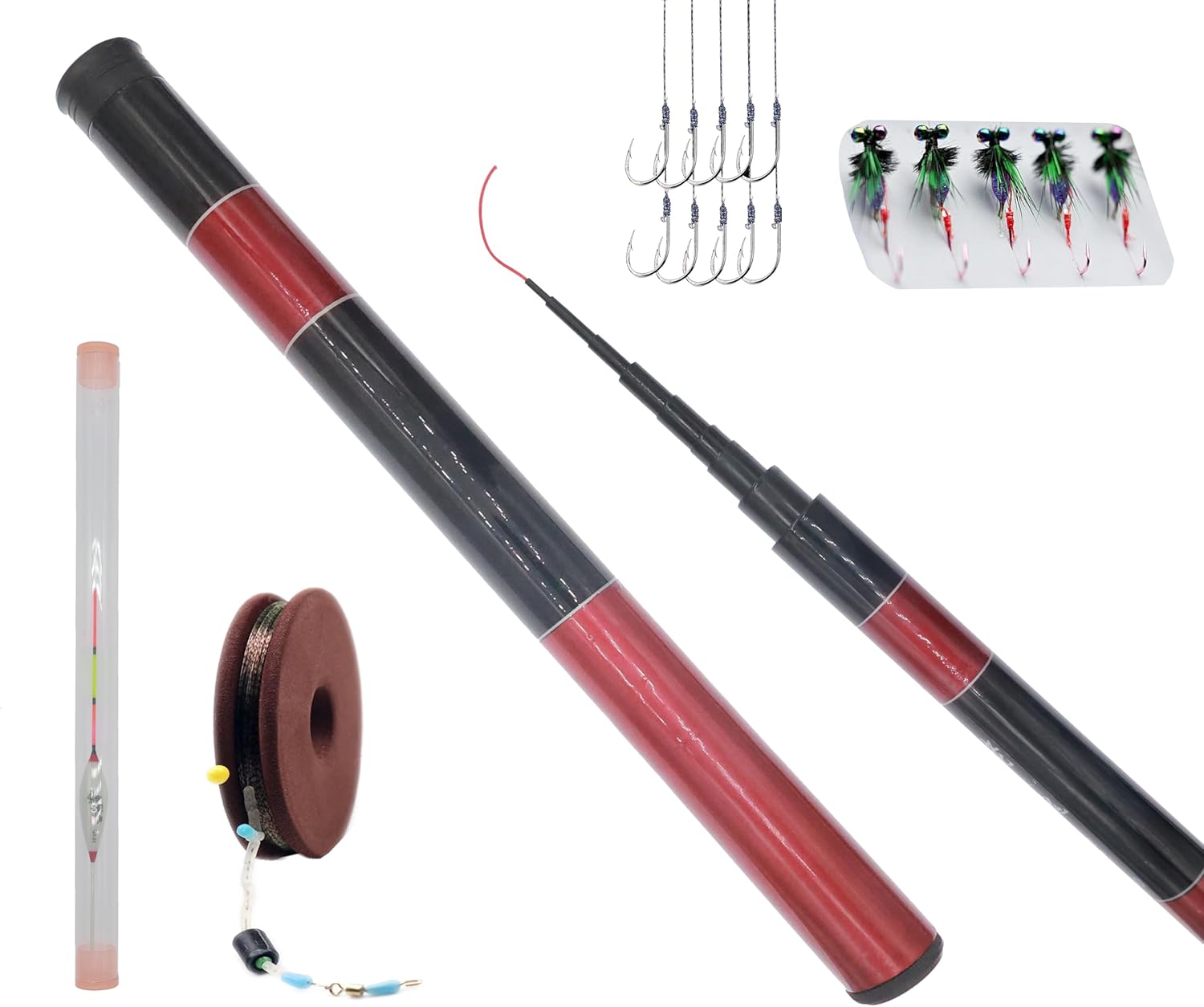 Telescopic Rod in 4.9ft/8.8ft/11.8ftUltralight Travel Fishing RodsPortable Collapsible Bass Crappie RodRetractable Fishing Pole Fishing Rod