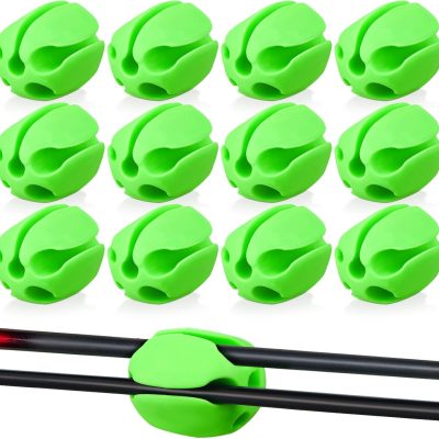 12 Pcs Portable Silicone Fishing Pole Rod Holder Clips Fixed Ball 5 Holes Multifunctional Rubber Fishing Pole Puller Clips Bike Rod Holder Straps for Travel Ground Car Bike