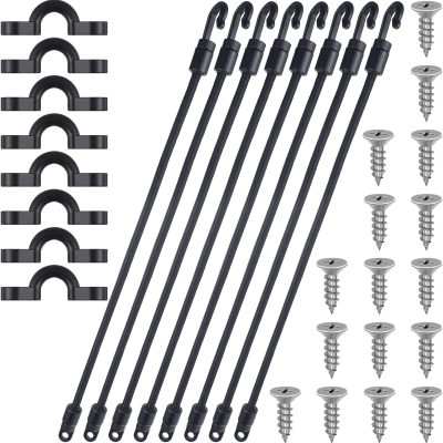 8 Sets Rod Strap Holder Boat Deck Rod Straps Rod Tamer Straps Fishing Rod Hold Down Straps Deck Mount Connector Boat Fishing Rod Straps Deck Mount Straps for Fishing Boat Kayak